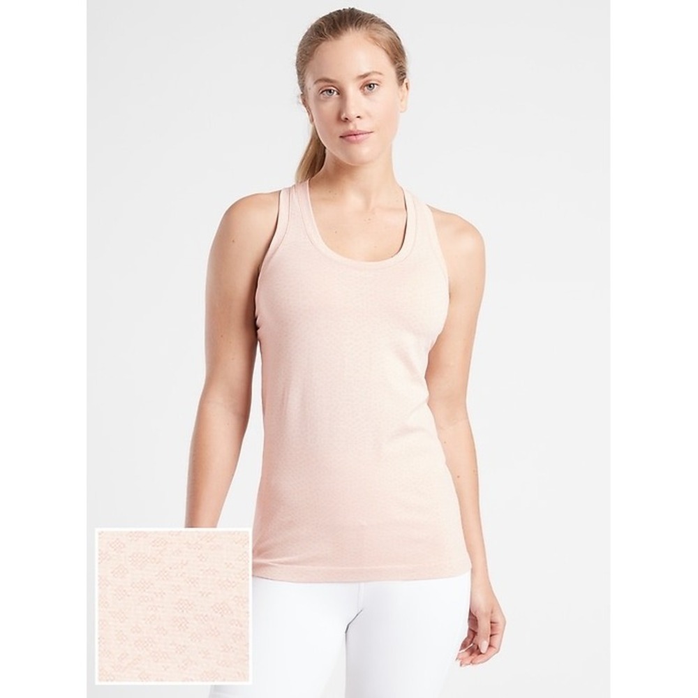 Athleta Momentum Scaled Ripple Print Pink Tank Large